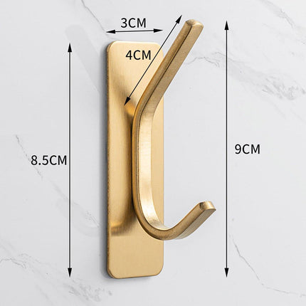 4pcs Stainless Steel Adhesive Hook Towel Hook Bathroom Kitchen Door Coat Hook