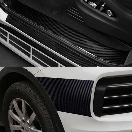 3PCS 3M Carbon Fiber Car Sticker Door Sill Anti-Scratch Tape DIY Protection Film - Aimall