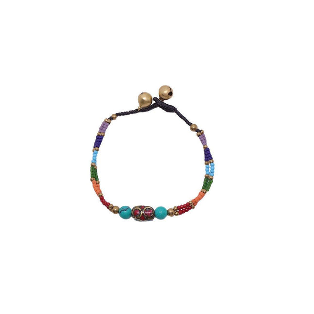 Ethnic Style Handmade Bracelet Color Stone Sky Bead Fashion Round Bead Bracelet