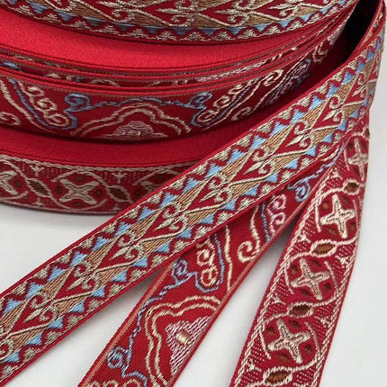 45 Meters Of Woven Ribbon Trim Ribbon Fabric Ribbon Fabric Border Geometric - Aimall
