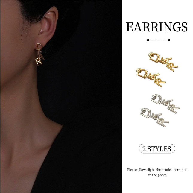 Fashionable Simple Everyday Earrings with Letters Trendy Jewelry for Women Gifts