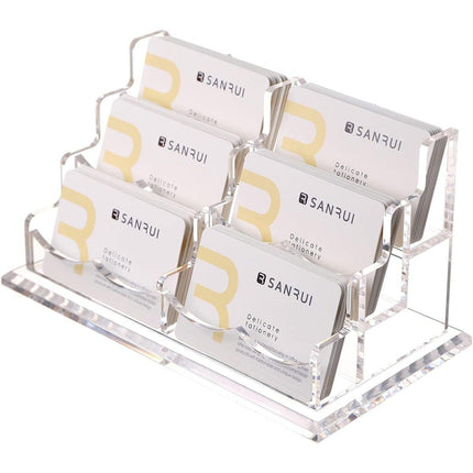Acrylic Business Card Holder Multi Layer Organizer Desk Display Stand Office