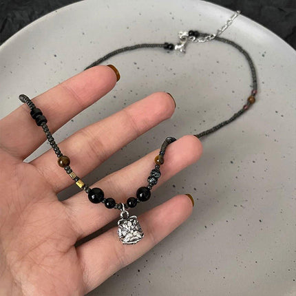 Handmade Beaded Collarbone Necklace for Women Luxury Couple Niche Neckchain
