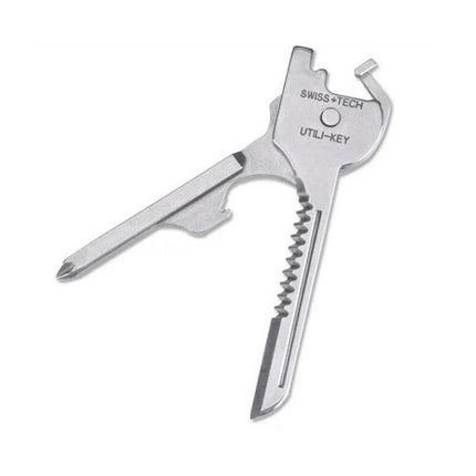 Utili-Key 6 in 1 Key Ring Chain MULTI-TOOL Pocket Knife Screwdriver Swiss Tech - Aimall