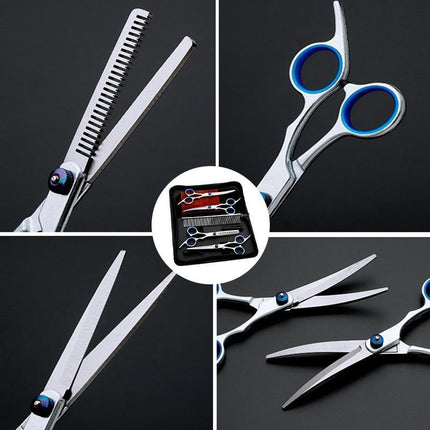 7" Pet Grooming Scissors Set Straight Curved Dog Cat Cutting Thinning Shears 7x - Aimall