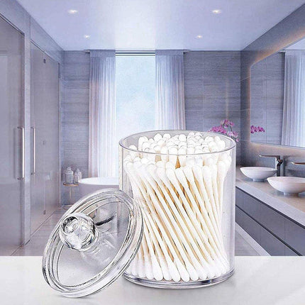 4PCS Transparent Cotton Swabs Makeup Remover Pad Storage Box Household Organizer