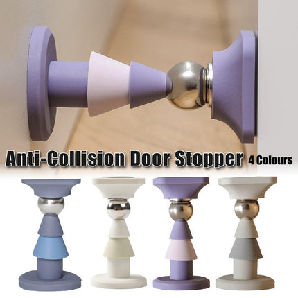 Silicone Silent Door Stopper with Suction Base and Secure Hold Catch Design