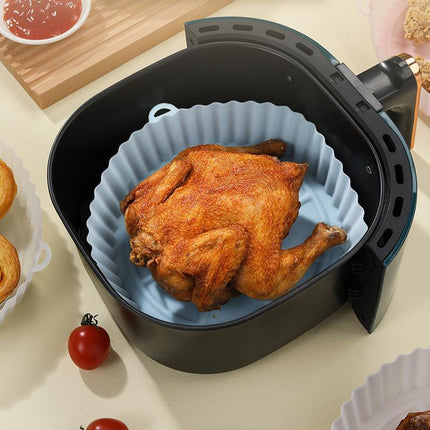 2X Air Fryer Silicone Pot Air Fryer Basket Liners Non-Stick Reusable Baking Tray - Aimall