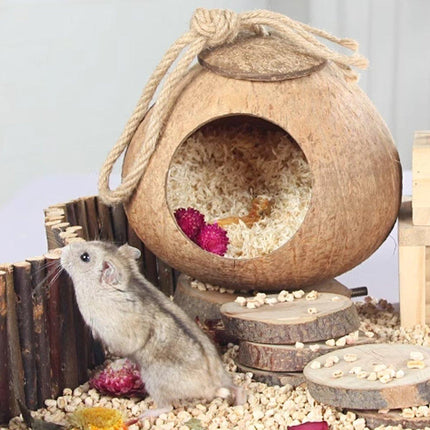 Lanyard Birdhouse Parrot Coconut Nest Bed Hanging Bird Cage for Small Birds