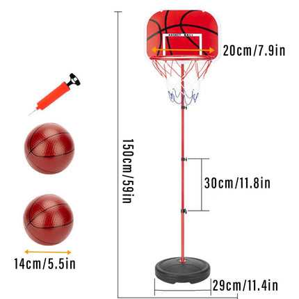 Adjustable Basketball Rack with Iron Rod Frame for Indoor and Outdoor Ball Shooting Toy