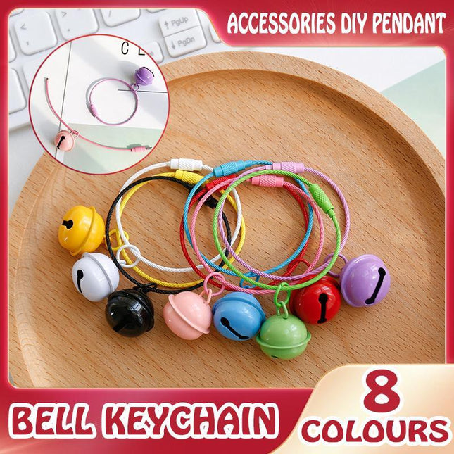 Gift DIY Pendant Color Bell Keychain Key Chain Accessories Plastic Key Ring Gift - Aimall