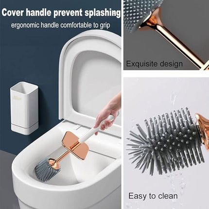 Silicone Toilet Brush Wall-mounted Design for Toilet Cleaning