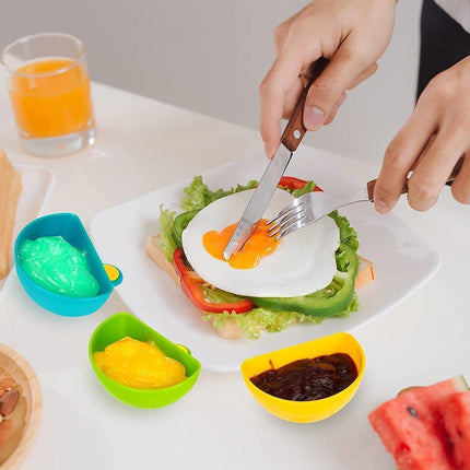 8PCS Plastic Salad Dressing Box Set Double Clip Bowl Snack Container with Spoon