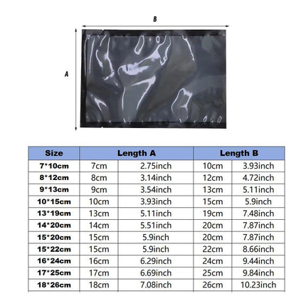 100pcs Transparent Vacuum Bags Air Compression Sealed Food Packaging