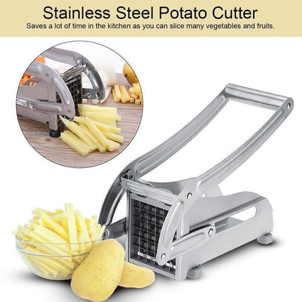 Chip Potato Chipper Maker French Fries Dicer Slicer Chopper Cutter + 2 Blades - Aimall