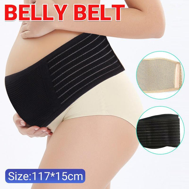 Pregnancy Belly Band Breathable Maternity Belt Back Pelvic Support Beige - Aimall
