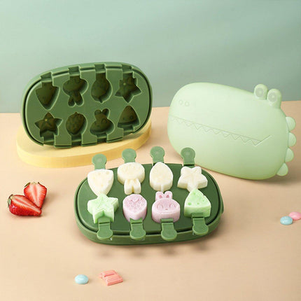Ice Cube Mold with Lid Home Ice Storage Box Tray Silicone Ice Maker Molds
