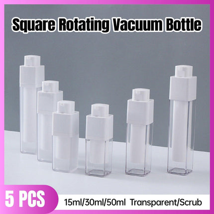 5Pcs Leak-Proof Travel Bottles Transparent Rotary Vacuum Press Lotion Container