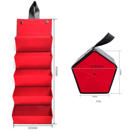 Leather Multiple Glasses Storage Case 5 Slots Sunglasses Organizer Bag - Aimall