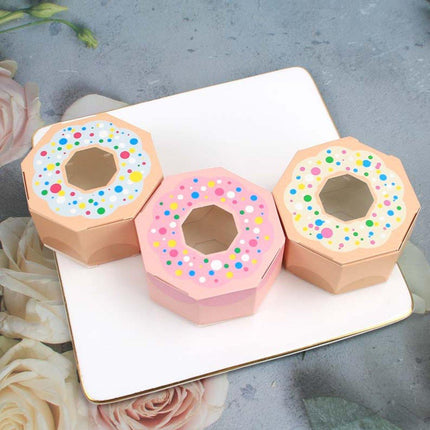 100pcs Wedding Candy Boxes Gift Packaging Doughnut Biscuit Box Paper Party Favor