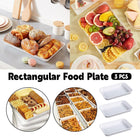 Rectangular White Plastic Deli Display Tray Dishes Serving Platter Food Plate