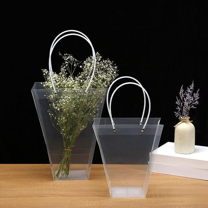 Transparent Tote Handbag Flower Bouquet Packaging Bag Valentine's Day Gift Bag - Aimall