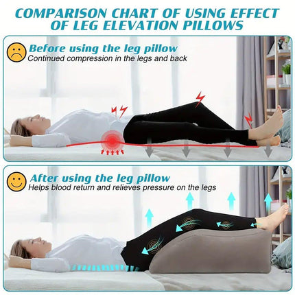Inflatable PVC Leg Pillow Wedge Triangle Foot Cushion Flocking