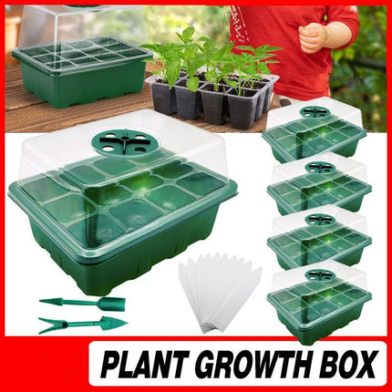 3/5/10 Set 12 Hole Plant Seed Grow Box Propagation Nursery Seedling Starter Tray - Aimall