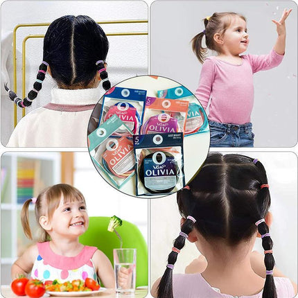 5PCS Hair Ties Elastic Band Snagless Ponytail Tie Bubbles Various Colours - Aimall