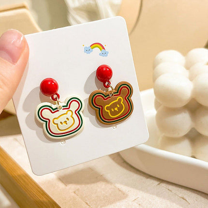 Cute Cartoon Asymmetrical Stud Earrings Fun Fashion Jewelry for Daily Outfits