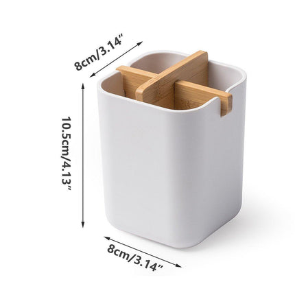 Bamboo Fiber Toothbrush Box Bathroom Organizer Desktop Storage Box Pen Holder