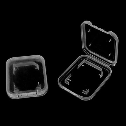 10pcs Transparent SD SDHC Memory Card Storage Box Flip Open Single Card Holder
