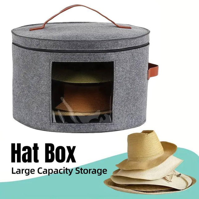 Felt Storage Bucket Handheld Zip Storage Bin with Lid for Household Organisation