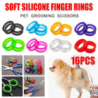 16Pcs Dog Grooming Scissors Soft Silicone Finger Rings Insert Finger Protector