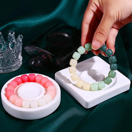 Lucky Gradient Beads Bracelet Elastic Couple Women Friends Gift Fashion - Aimall