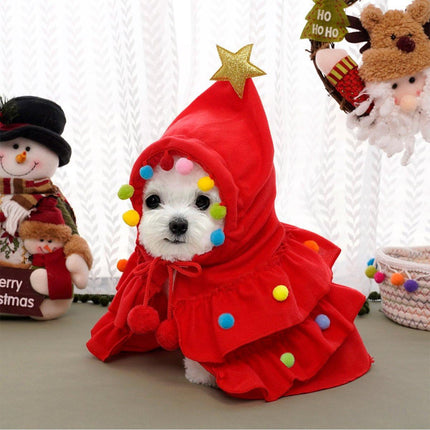 Christmas Pet Cape Shawl Winter Holiday Dog Cat Costume Cloak Apparel Outfit