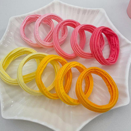 5PCS Girls Hair Bands Gradient Colour Rope Ring Elastic Hairband Ponytail Holder - Aimall