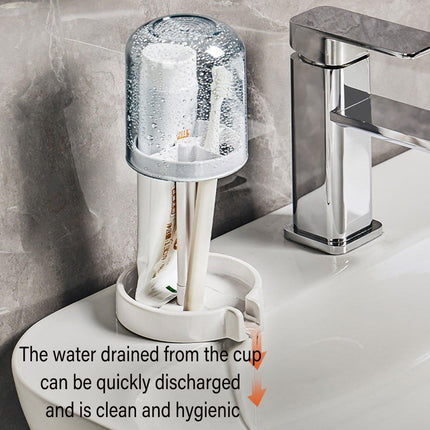 3Colours Bathroom Dustproof Toothbrush Holder Toothpaste Storage Rack Essentials