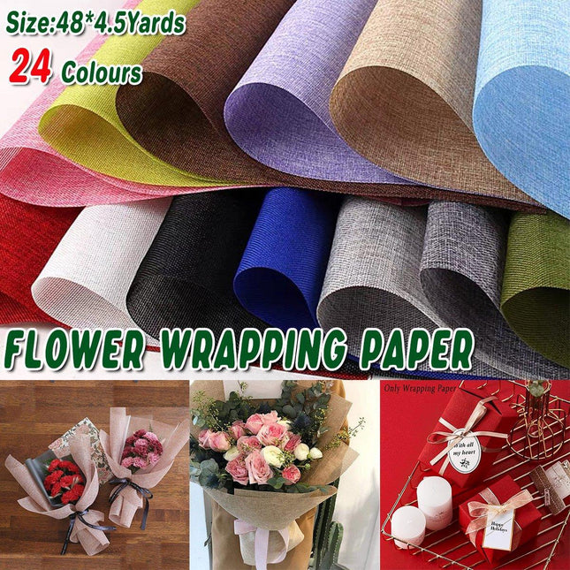 Coloured Linen Wrapping Paper Roll For Florist DIY Handmade Craft Material