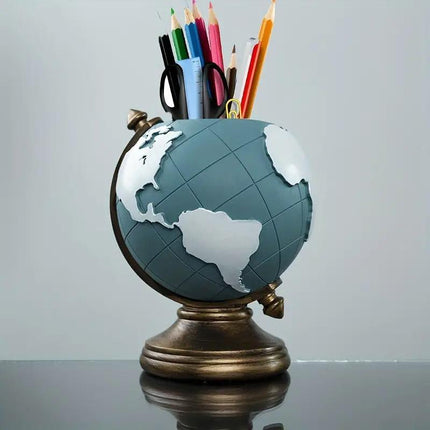Harpiks Pen Holder Globe Desktop Organizer Storage Decoration for Office Desk