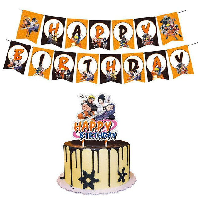 Anime Naruto Theme Backdrop Birthday Party Decorations Supplies Set - Aimall