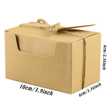 50pcs Retro Rectangular Kraft Paper Wedding Candy Boxes Gift Packaging Box