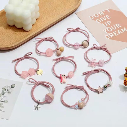 8PCS Baby Kids Girl Hair Bands Elastic Rope Ties Ponytail Holders Accessories - Aimall