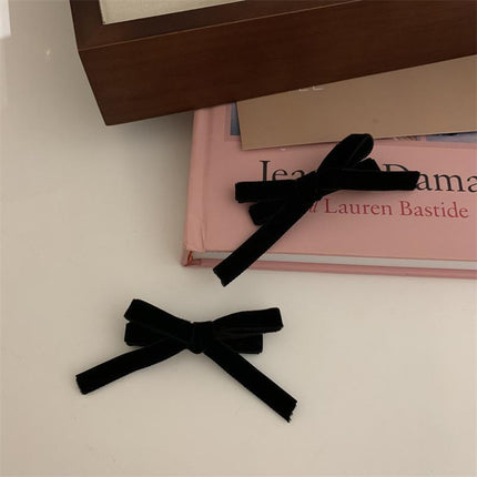 2PCS Bow Children's Hair Clip Flocking Velvet Hair Clip Sweet Hairpin Girls Gift - Aimall