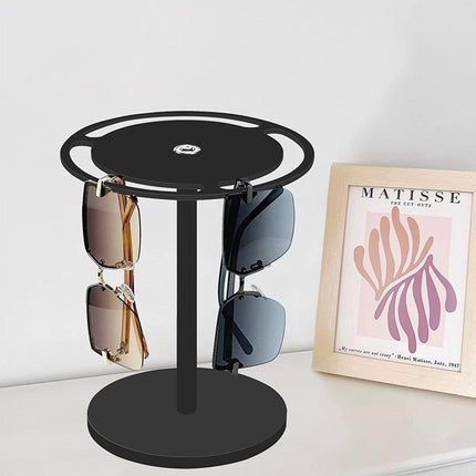 Clear Acrylic Sunglasses Display Stand 360 Rotating Eyewear Holder Black Desktop