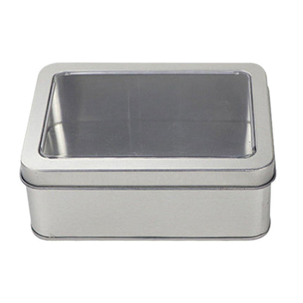 10pcs Metal Iron Box with Open Window Storage Rectangle Packaging Containers
