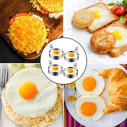 4pcs Stainless Steel Round Egg Omelette Mould Frying Ring Pancake Maker Tool