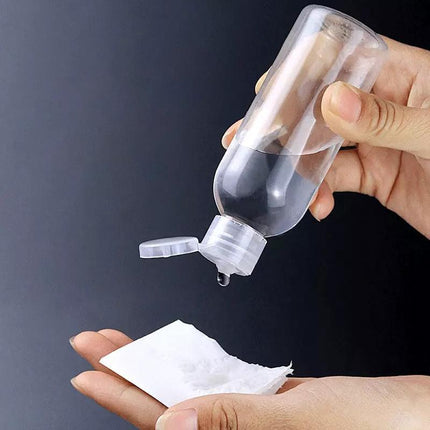 10PCS100ML Transparent Plastic Bottle Travel Shampoo Cosmetic Container Flip Cap - Aimall