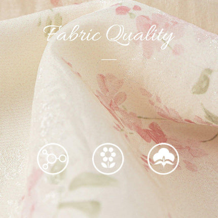 New Chinese Hanfu Girls Floral Two-Piece Pink Cheongsam Half-Skirt Outfit