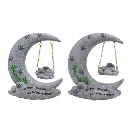 Moon Resin Pet Memorial Tombstone Ornament Garden Decoration for Lost Pets